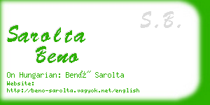 sarolta beno business card
